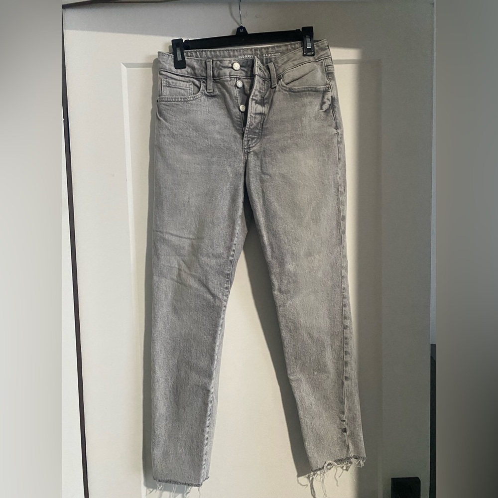 Old Navy Gray High Rise OG Straight  Women Jeans Size 4